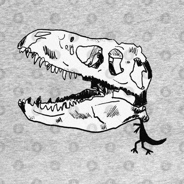 T-Rex Skull Doodle by nonbeenarydesigns